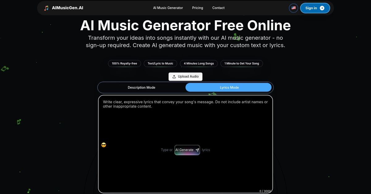 AIMusicGen.AI - screenshot