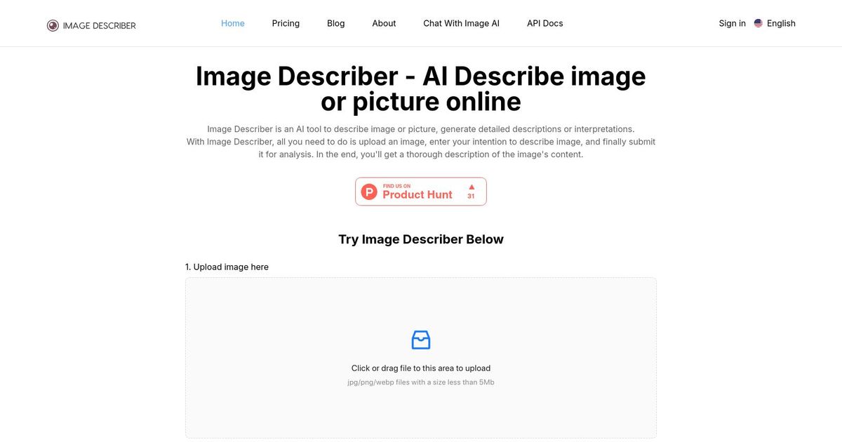 Image Describer - screenshot