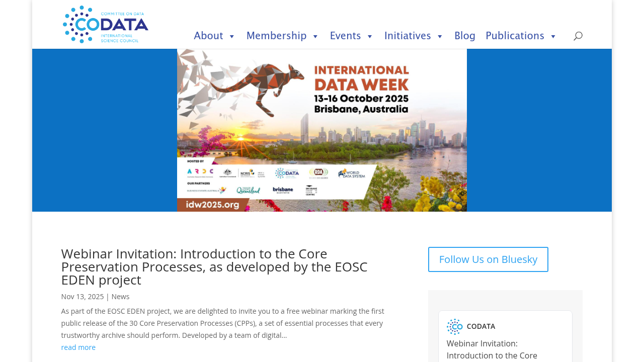 Committee on Data for Science and Technology (CODATA) website