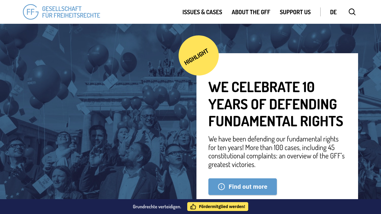 Gesellschaft fur Freiheitsrechte website