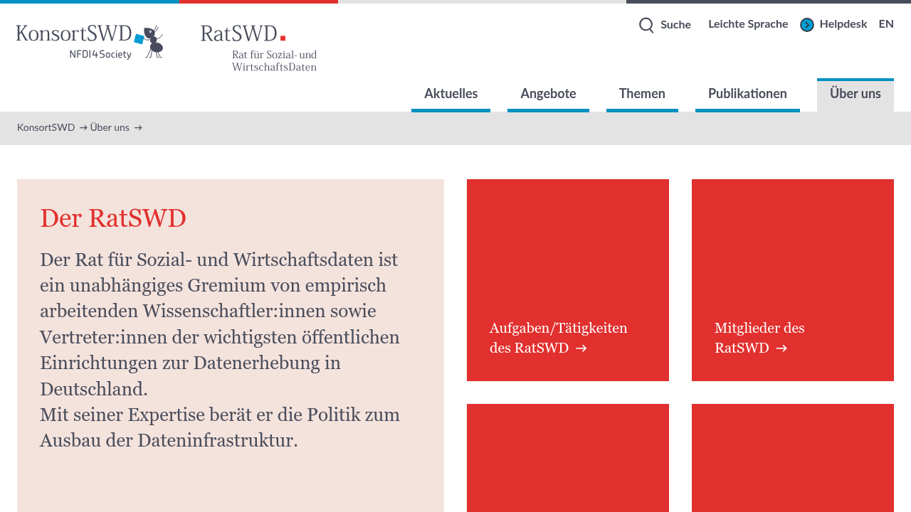 German Data Forum website