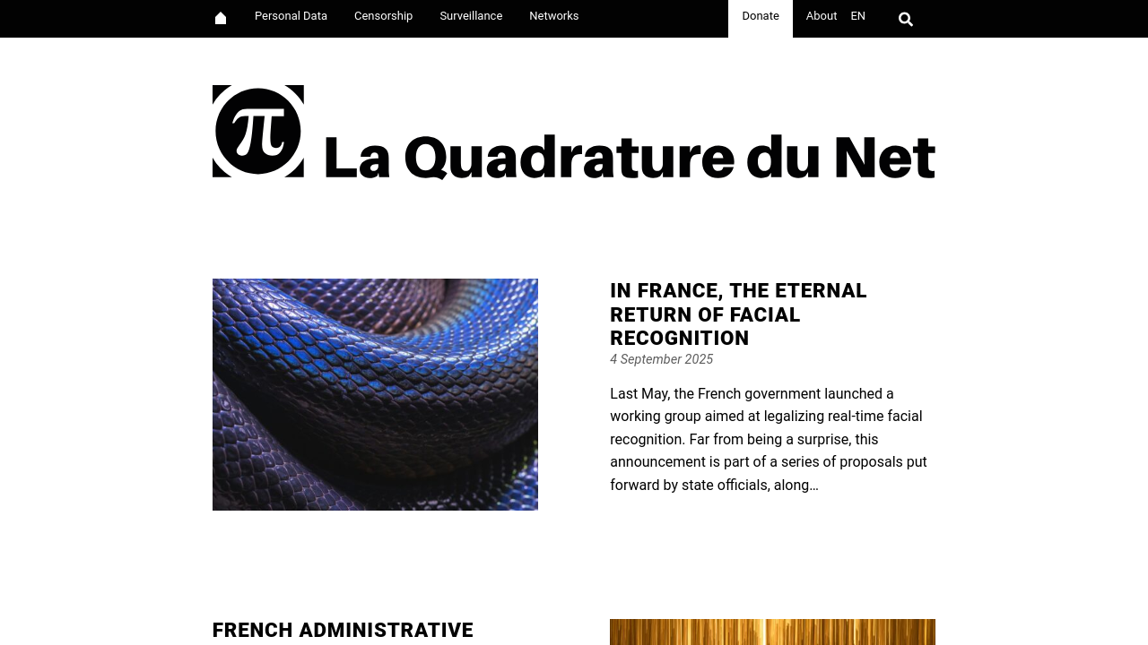 La Quadrature du Net website