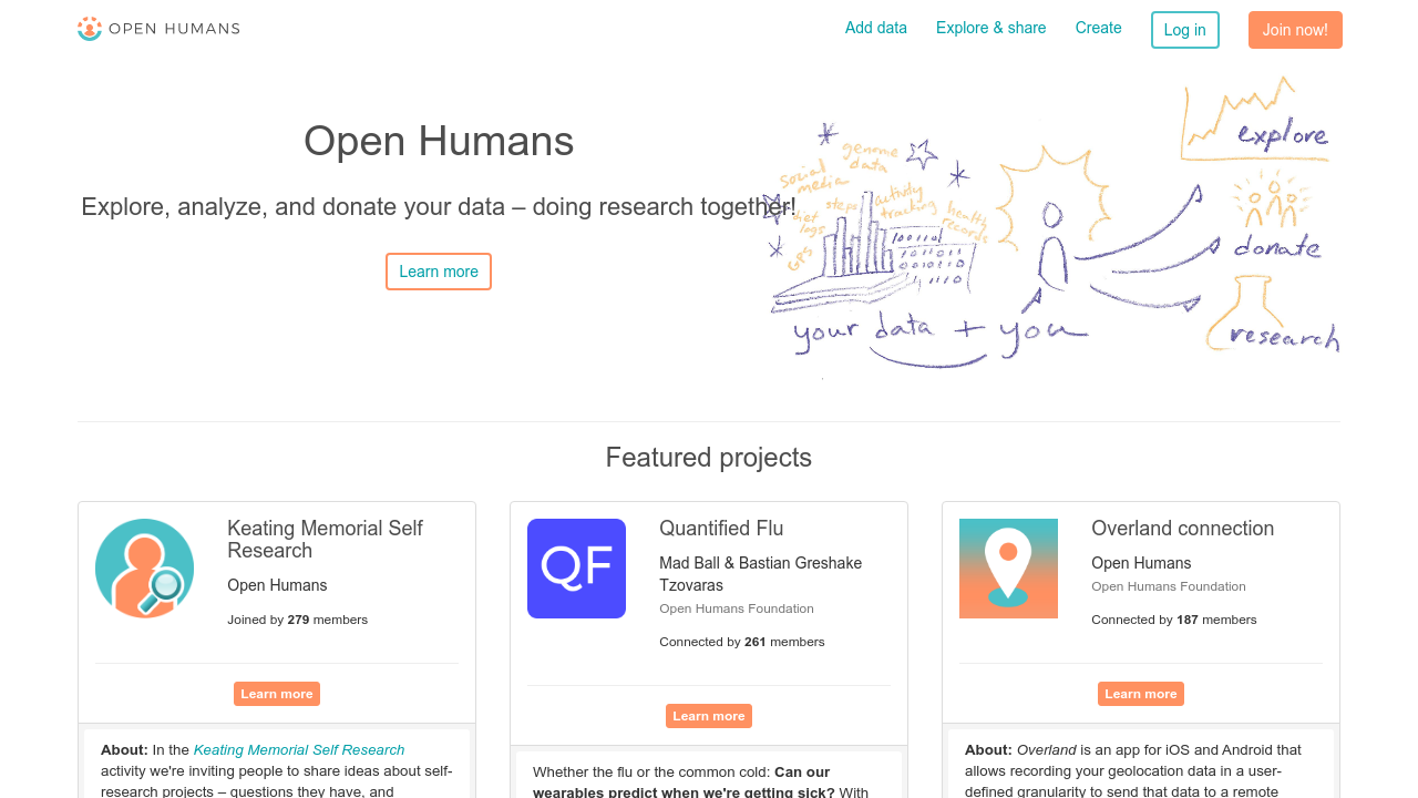 Open Humans website